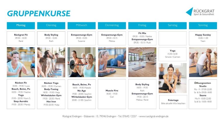 Neuer Kursplan Rückgrat Endingen