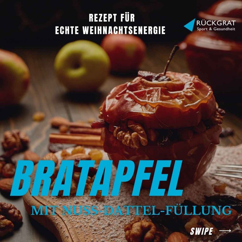 Rezept: Gesunder Bratapfel mit Nuss-Dattel-Füllung