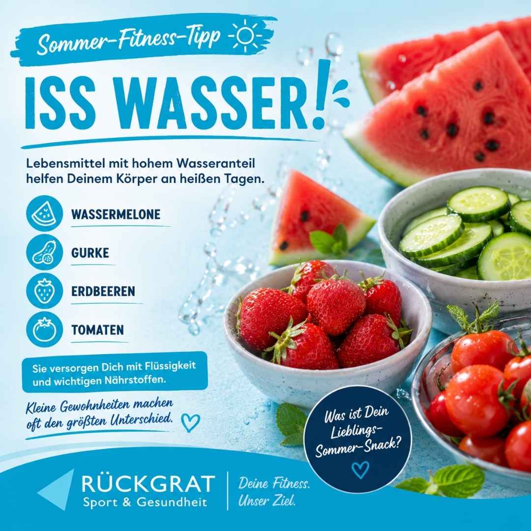 Iss Wasser. Fitness Ernährung im Sommer