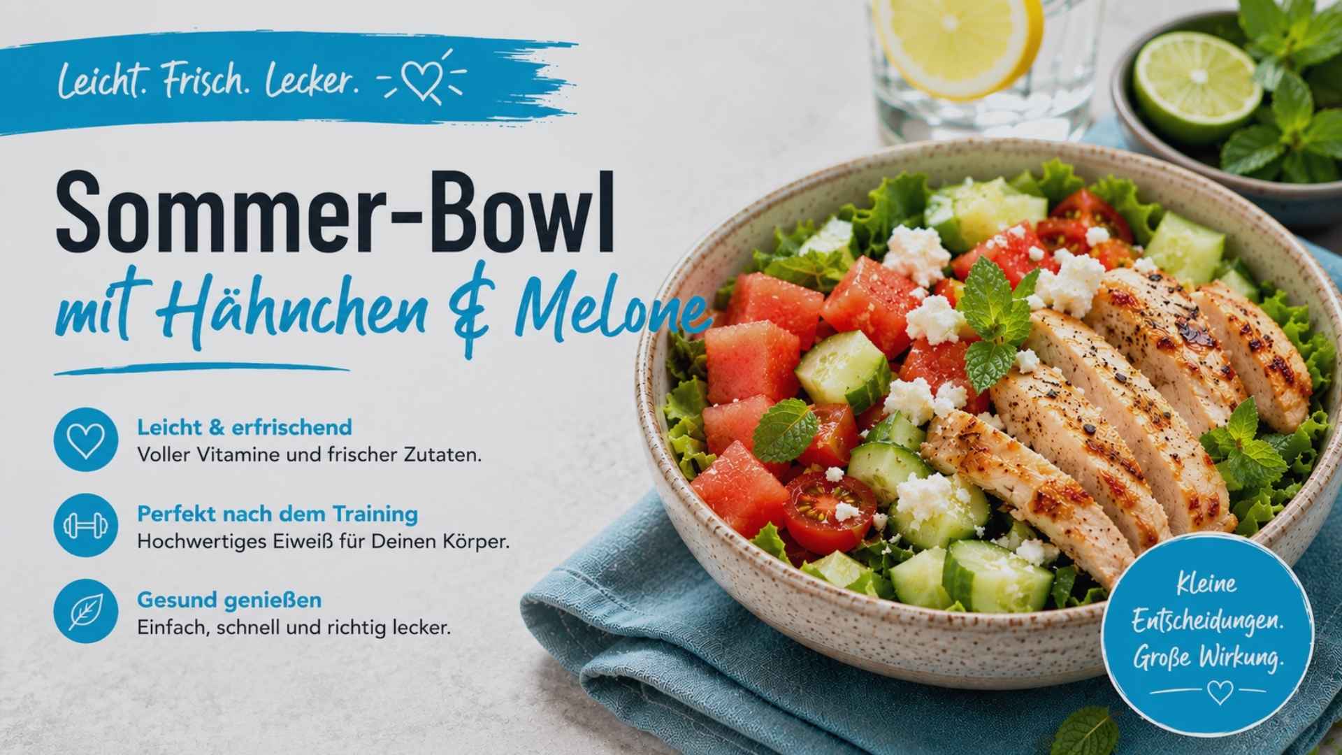 Sommer-Bowl mit Hähnchen & Melone – Das ideale Fitness-Rezept für heiße Tage