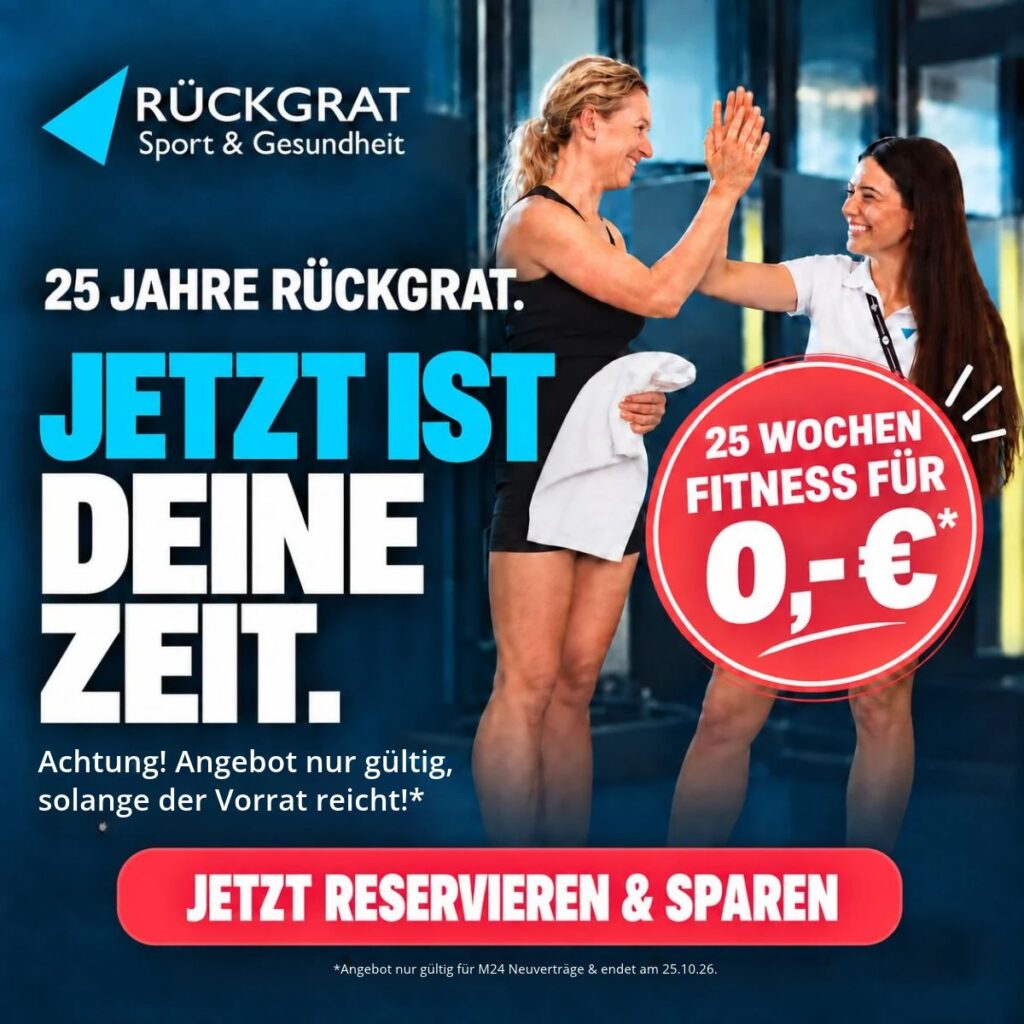 25 Jahre Rückgrat = 25 Wochen gratis Training